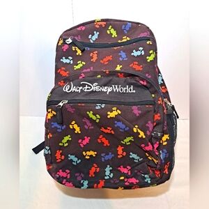 Walt Disney World Rainbow Black Mickey Mouse Backpack Book bag Authentic Parks